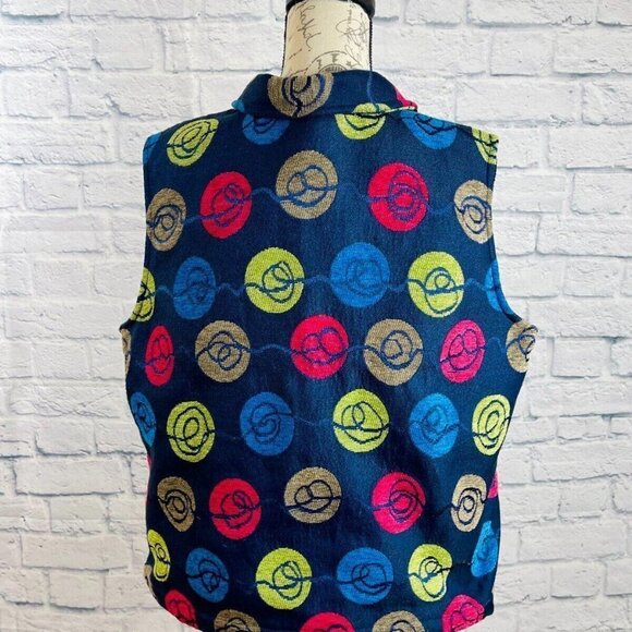 Christopher & Banks Colorful Collared Vest Balls of Yarn Design Size XL - Picture 4 of 10